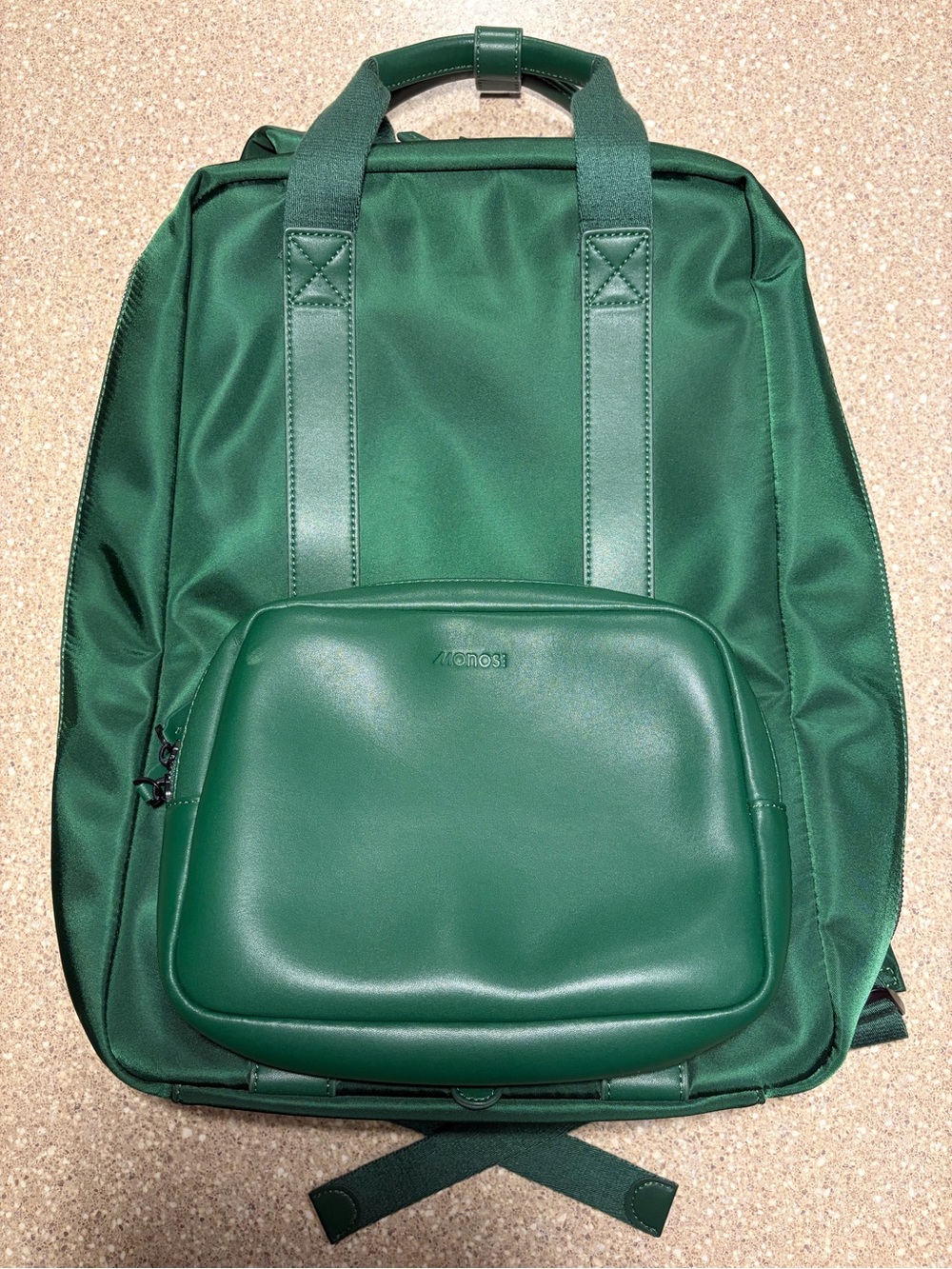 Monos Metro QuickSnap Travel Laptop Backpack Vegan Leather Juniper Green